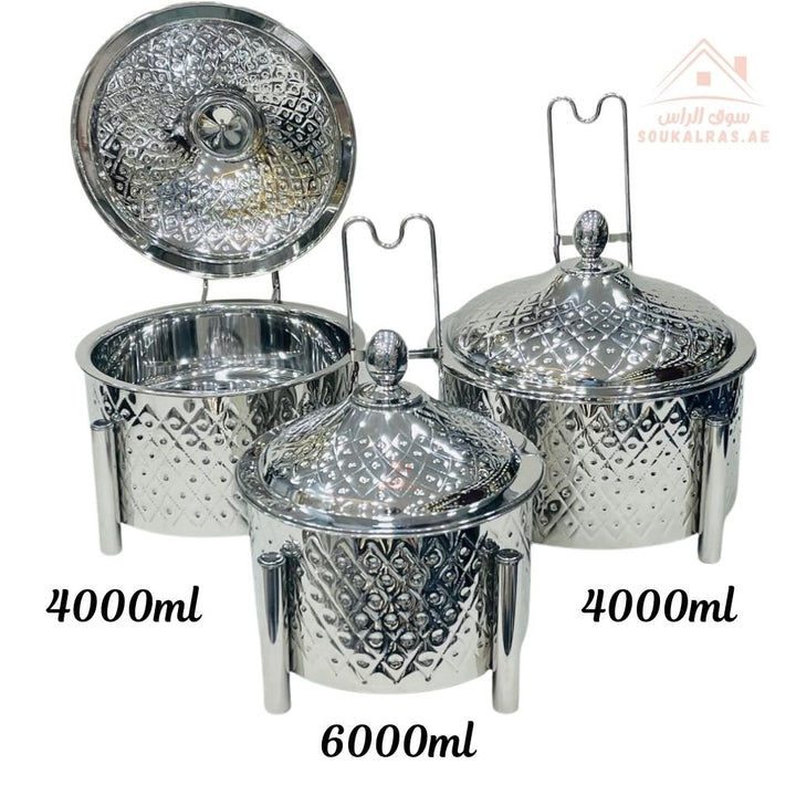 Najib Stainless Steel Insulated Food Warmer |Available in 4000ml – 6000ml – 8000ml| Luxury Buffet Hot Pot - Souk Al Ras