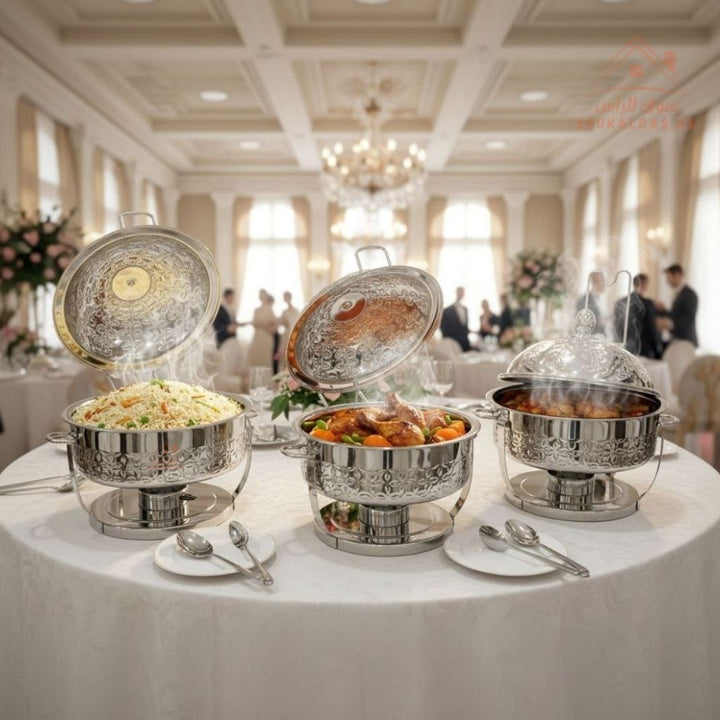 Najib Stainless Steel Insulated Food Warmer |Available in 4000ml – 6000ml – 8000ml| Luxury Buffet Hot Pot - Souk Al Ras