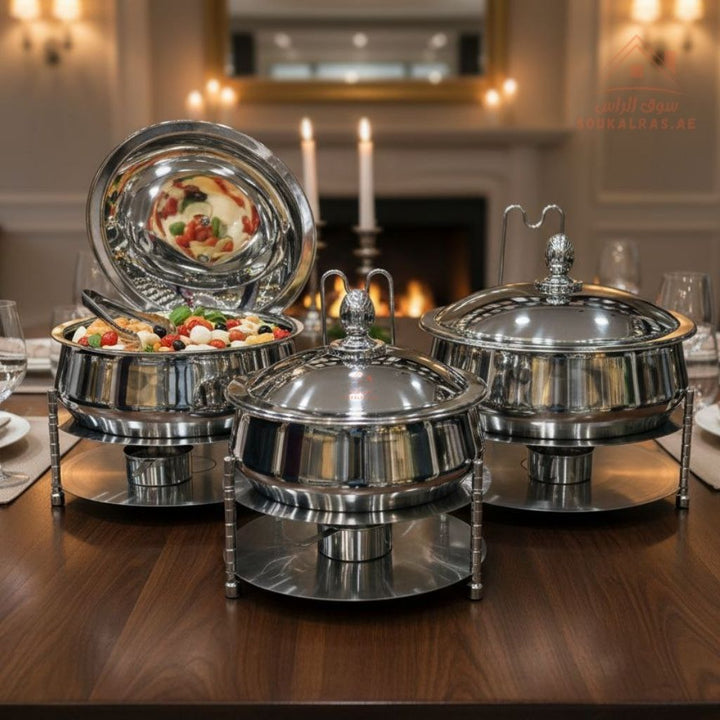 Najib Stainless Steel Insulated Food Warmer |Available in 4000ml – 6000ml – 8000ml| Luxury Buffet Hot Pot - Souk Al Ras