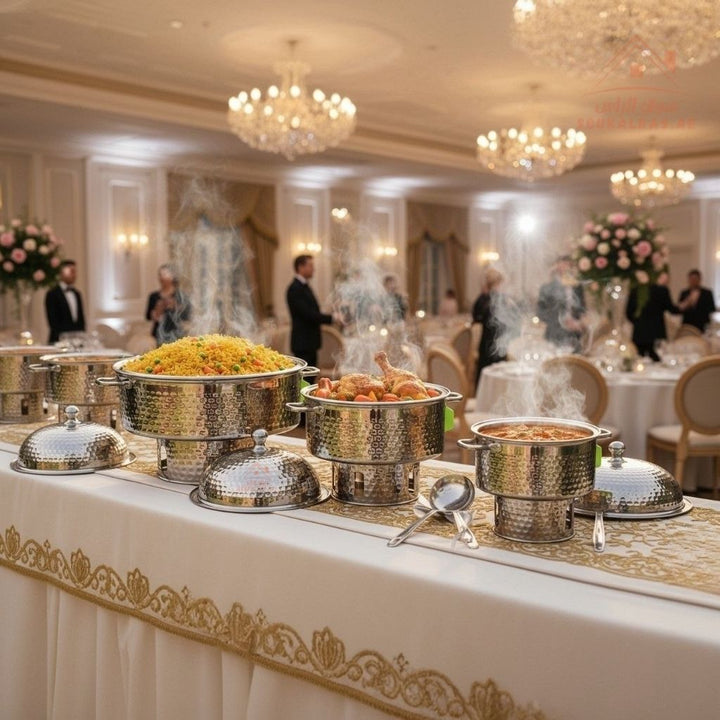 Najib Stainless Steel Insulated Food Warmer |Available in 4000ml – 6000ml – 8000ml| Luxury Buffet Hot Pot - Souk Al Ras