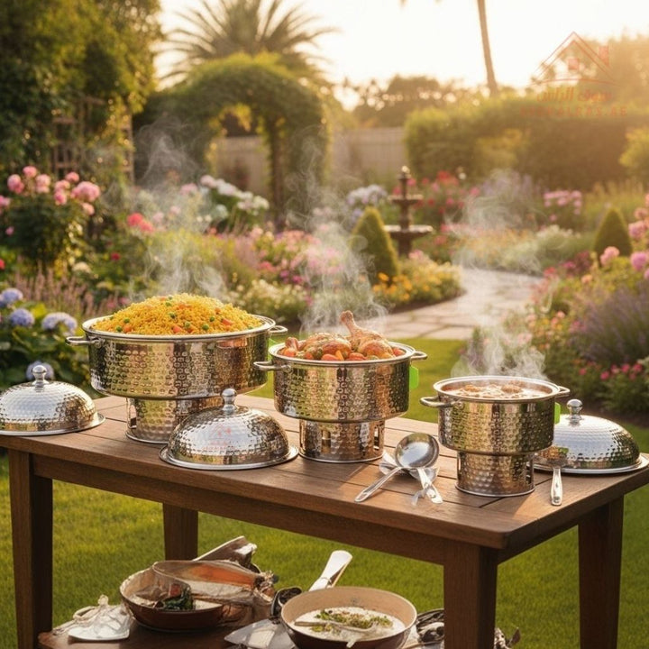 Najib Stainless Steel Insulated Food Warmer |Available in 4000ml – 6000ml – 8000ml| Luxury Buffet Hot Pot - Souk Al Ras