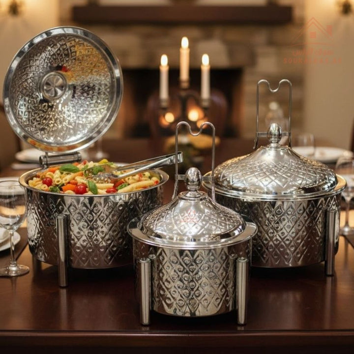 Najib Stainless Steel Insulated Food Warmer |Available in 4000ml – 6000ml – 8000ml| Luxury Buffet Hot Pot - Souk Al Ras