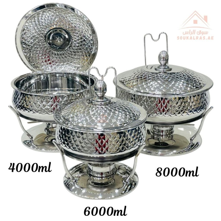 Najib Stainless Steel Insulated Food Warmer |Available in 4000ml – 6000ml – 8000ml| Luxury Buffet Hot Pot - Souk Al Ras