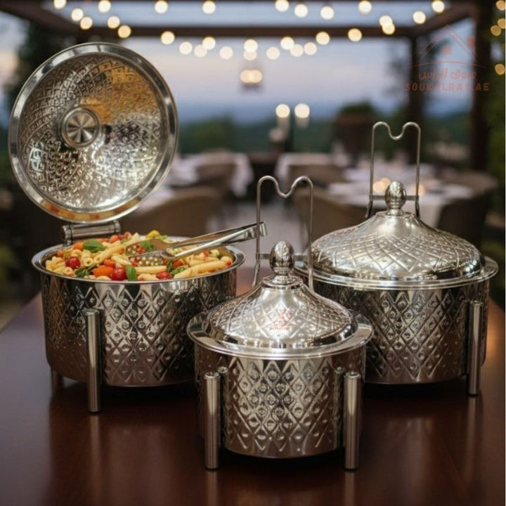 Najib Stainless Steel Insulated Food Warmer |Available in 4000ml – 6000ml – 8000ml| Luxury Buffet Hot Pot - Souk Al Ras