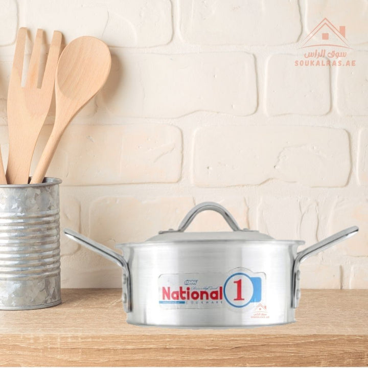National 10 - Piece Aluminum Cookware Set | Durable Cooking Pots, perfect for everyday meals and family cooking - Souk Al Ras