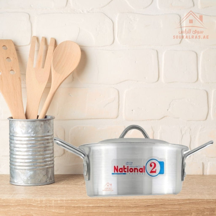 National 10 - Piece Aluminum Cookware Set| Heavy - Duty Cooking Pots |ideal for preparing daily meals, family gatherings, and traditional dishes - Souk Al Ras