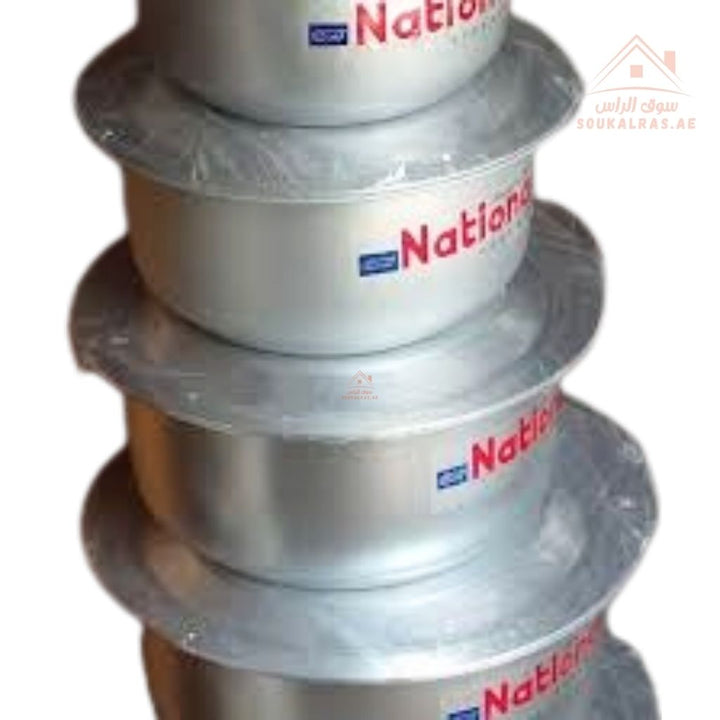 National Aluminum Cookware Set 24 Pieces | 12 Pots with 12 Lids | Sizes 18cm to 32cm | Durable & Heavy - Duty - Souk Al Ras