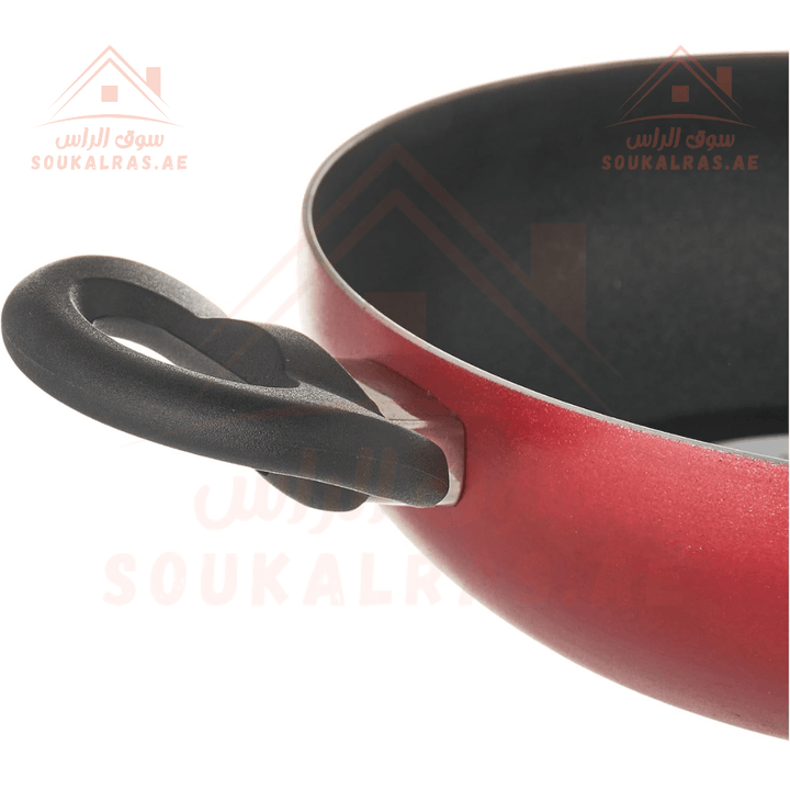 Non - Stick Deep Wok Pan, 24cm, Aluminum Ceramic, Multiple Colors - Souk Al RasPots & Pans