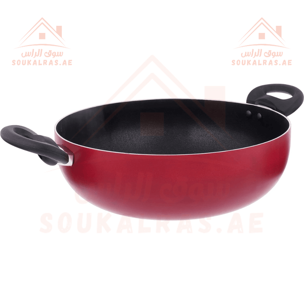 Non - Stick Wok Pan, 28 cm, Aluminum Ceramic, Multiple Colors - Souk Al RasPots & Pans