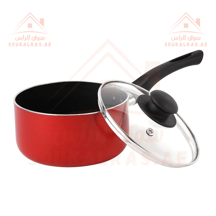 Nonstick Cookware Set includes a 16cm diameter pot with lid and a 24cm diameter frying pan. - Souk Al RasPots & Pans