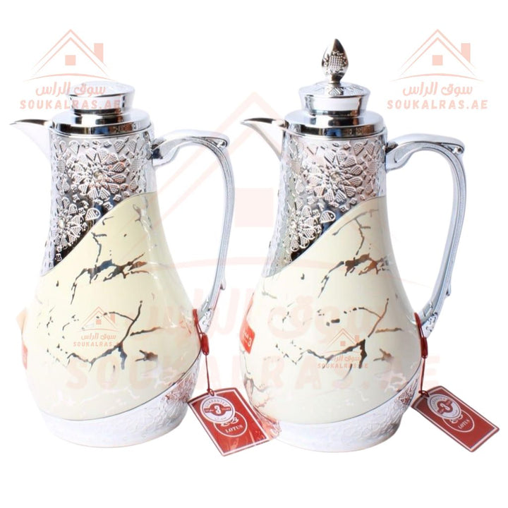 NORA Luxury Set of 2 Arabic Coffee Dallahs | Elegant Thermal Flask | Available in Multiple Colors - Durable & Stylish. - Souk Al Ras