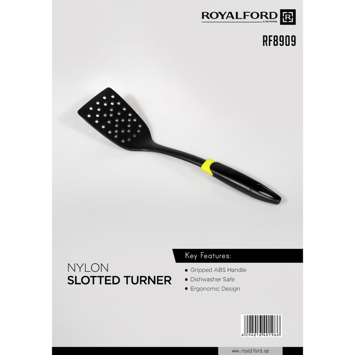 Nylon Slotted Turner With Abs Handle - Kitchen Cooking Spatula - Souk Al RasSpatulas Whisks & Turning Spoons