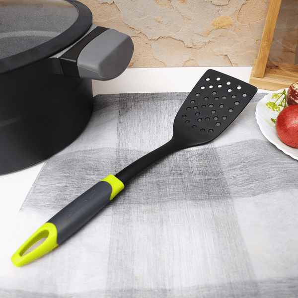 Nylon Slotted Turner With Abs Handle - Kitchen Cooking Spatula - Souk Al RasSpatulas Whisks & Turning Spoons