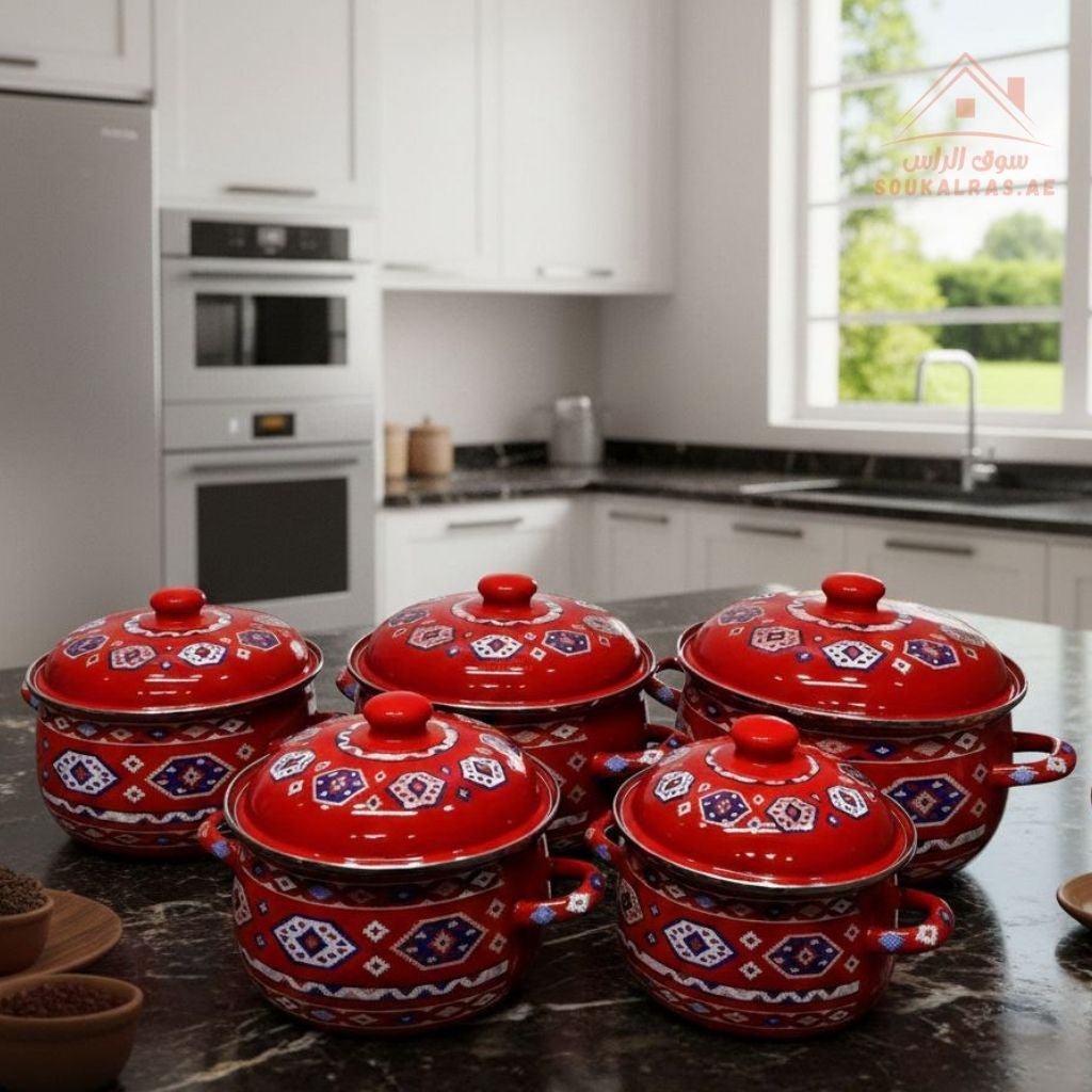 Omega 1 Cookware set with traditional designs - Set of 5 pots With Lid ...