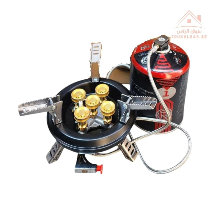OMEGA KOREA ASBAR Edition Portable Camping Gas Stove | High - Power Brass Burner | Compact Foldable Outdoor Stove with Carry Case | Ideal for Camping, BBQ & Desert Trips - Souk Al Ras