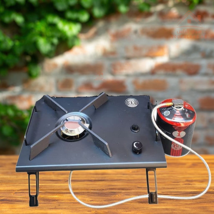 OMEGA KOREA HUMMER Edition Portable Camping Gas Stove | Foldable Heavy - Duty Outdoor Gas Burner | High Heat Output | Includes Carry Case | Ideal for Camping, BBQ & Travel Cooking - Souk Al Ras