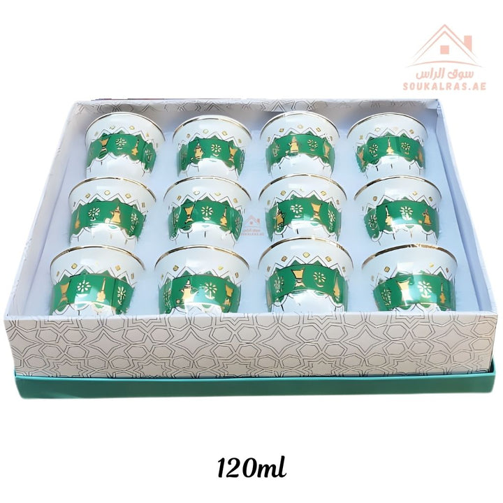 Omega Traditional Arabic Coffee Cups 120ML | Set of 12 | Premium Design |perfect for every majlis or gathering - Souk Al Ras