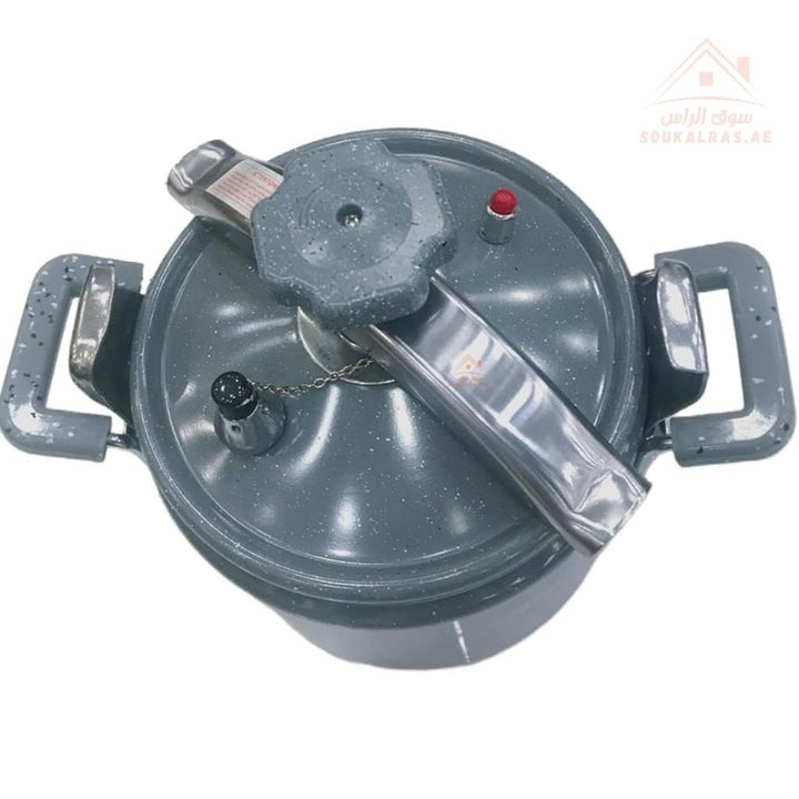 Omega1 Deep Granite Pressure Cooker Comes With Two Lids One Granite and One Glass – Durable Non - Stick Cooker| Heat Resistant & Stylish Design - Souk Al Ras