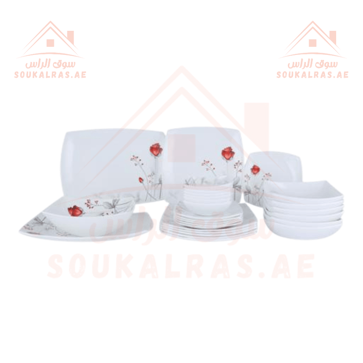 Opal Ware Dinner Set - Floral Design Plates, Bowls 27Pcs - Souk Al RasDinnerware Sets