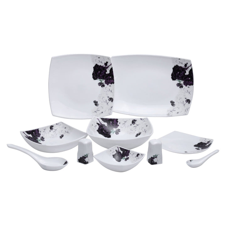 Opal Ware Dinner Set - Floral Design Plates, Bowls 27Pcs - Souk Al RasDinnerware Sets