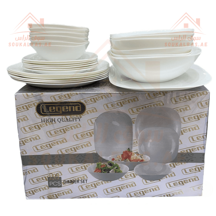 Opal Ware Dinner Set - Plates and Bowls 26 Pcs |Durable, stylish, and practical - Souk Al Ras