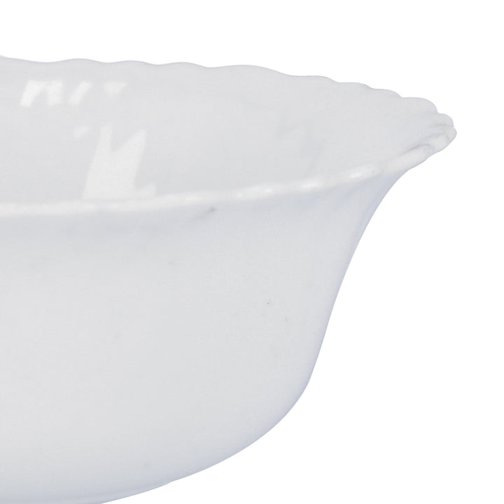 Opal Ware Spin Bowl - White 11cm | Food - Grade for Fruits, Veggies, Desserts & Snacks - Souk Al RasDinnerware