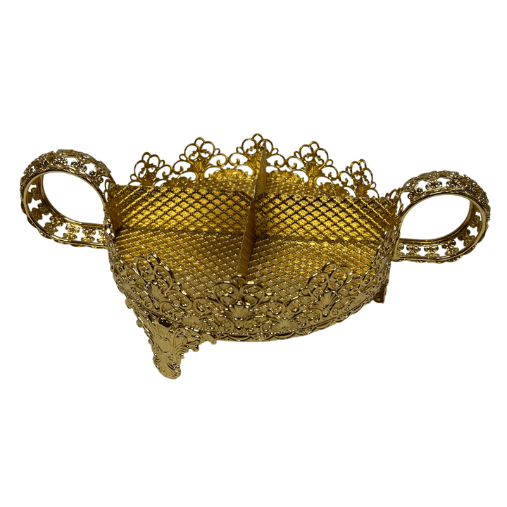 Opulent 20cm Gold Serving Tray | Elite Table Decor - Souk Al RasGold Mesh Serving Tray