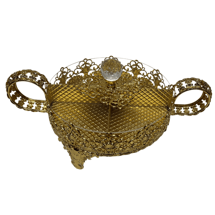 Opulent 20cm Gold Serving Tray | Elite Table Decor - Souk Al RasGold Mesh Serving Tray