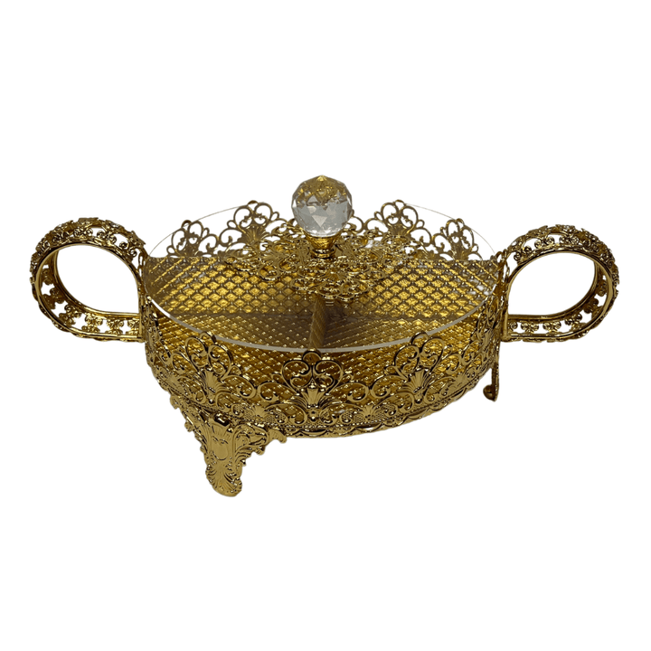 Opulent 20cm Gold Serving Tray | Elite Table Decor - Souk Al RasGold Mesh Serving Tray