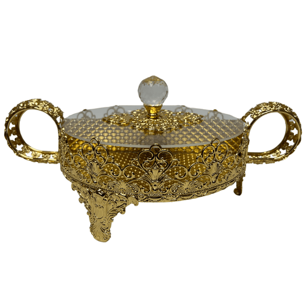 Opulent 20cm Gold Serving Tray | Elite Table Decor - Souk Al RasGold Mesh Serving Tray