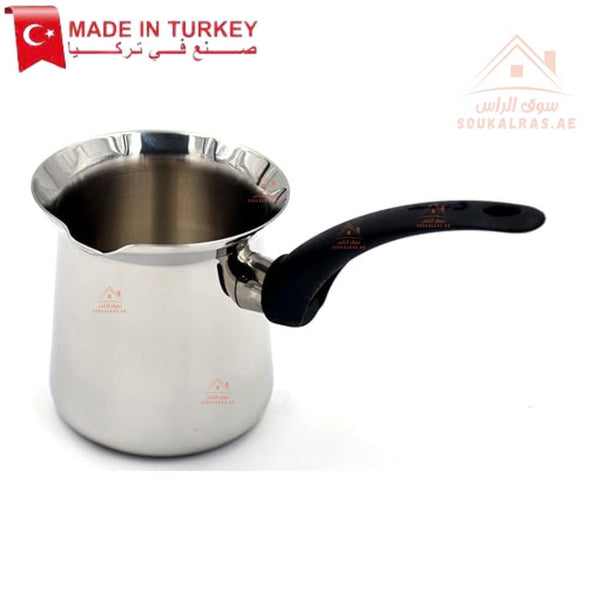 Orbit Stainless Steel Coffee Pot | 3 - Cup Turkish Coffee Maker | Heat - Resistant Handle - Made In Turkey - Souk Al Ras
