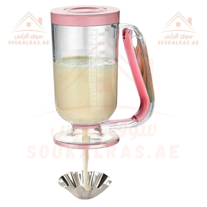 Pancake Batter Dispenser | Easy Pour for Pancakes, Waffles, Cupcakes & Muffins | Kitchen Gadget (Pink) - Souk Al Ras