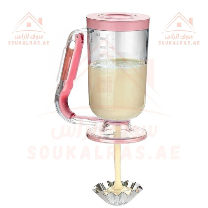 Pancake Batter Dispenser | Easy Pour for Pancakes, Waffles, Cupcakes & Muffins | Kitchen Gadget (Pink) - Souk Al Ras