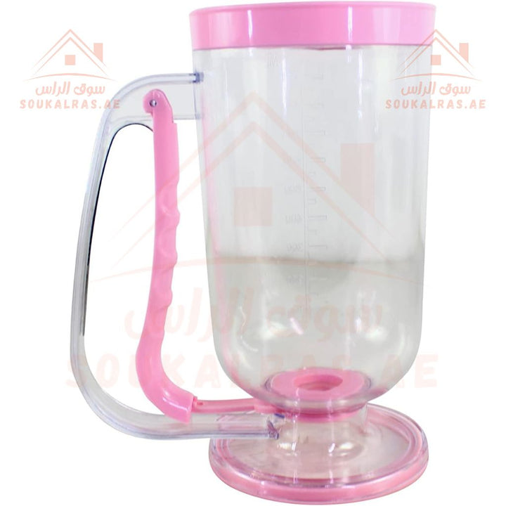 Pancake Batter Dispenser | Easy Pour for Pancakes, Waffles, Cupcakes & Muffins | Kitchen Gadget (Pink) - Souk Al Ras