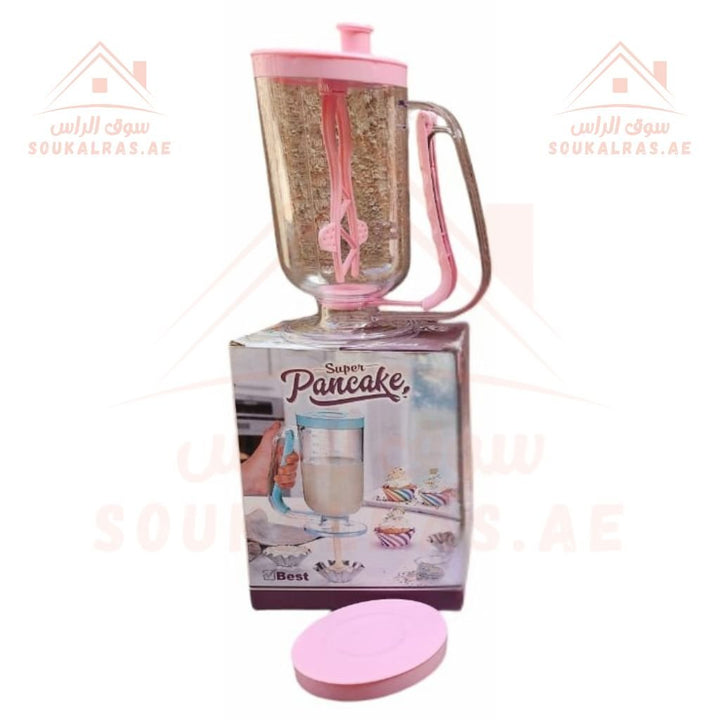 Pancake Batter Dispenser | Easy Pour for Pancakes, Waffles, Cupcakes & Muffins | Kitchen Gadget (Pink) - Souk Al Ras