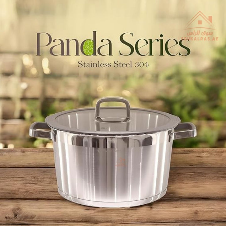 Panda Series 10 - Piece Stainless Steel Cookware Set | 6 - Layer Non - Stick Coating | Induction Compatible - Souk Al Ras