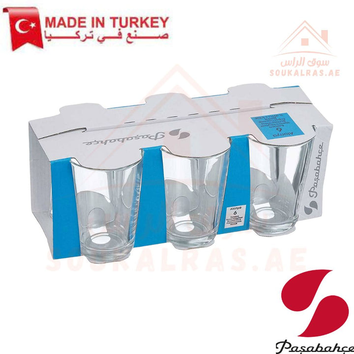 Paşabahçe ALANYA 6 - Piece Versatile Use Glass Tumbler Set |Lightweight & Sturdy – Comfortable grip - Premium Drinkware for Home. - Souk Al Ras