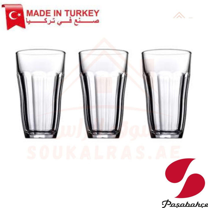 Pasabahce BAROQUE Tumbler Glass Set | 3 - Piece 365 ml | Premium Clear Glassware - Elegant & Minimalist Design - Versatile Use. - Souk Al Ras