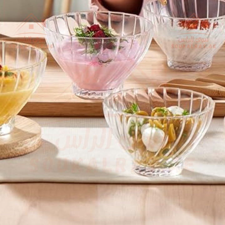 Pasabahce BOUQUET Glass Bowls 455 ML Set of 4 pcs Premium Quality Glass | Elegant Design | Durable & Stylish . - Souk Al Ras