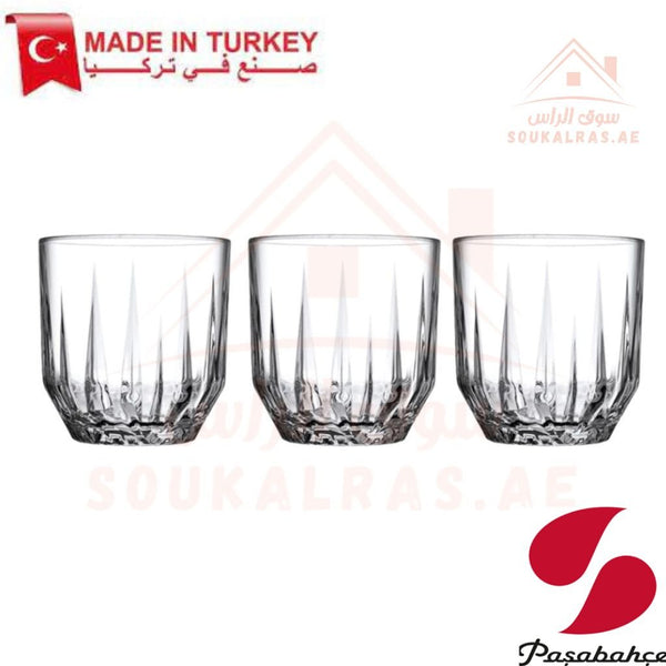 Paşabahçe ECHO 3 - Piece Versatile Use Glass Tumbler Set 300 ml |Lightweight & Sturdy – Comfortable grip - Premium Drinkware for Home. - Souk Al Ras