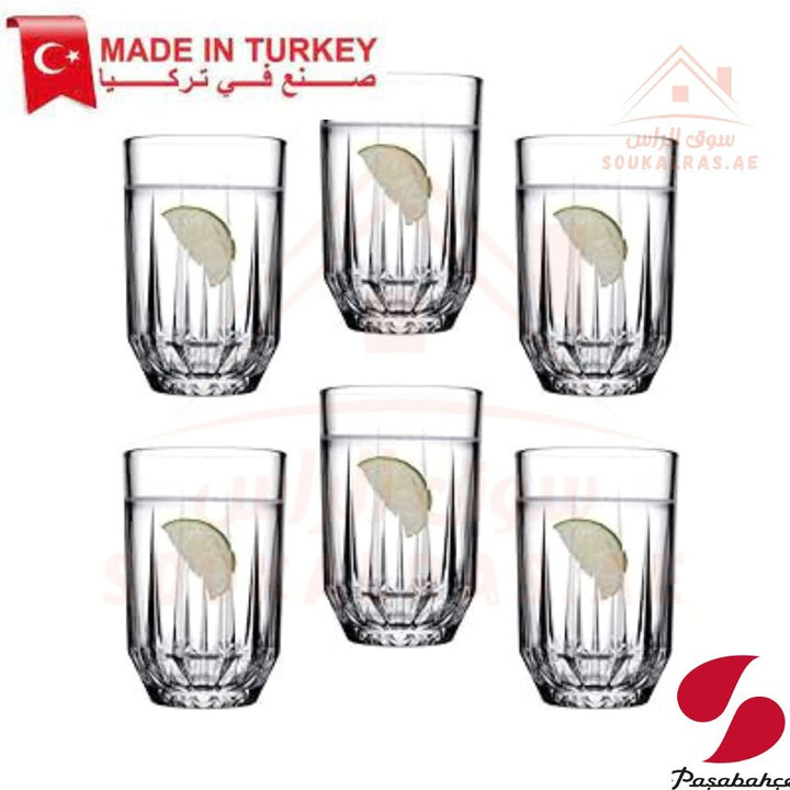 Paşabahçe ECHO 6 - Piece Versatile Use Glass Tumbler Set 250 ml |Lightweight & Sturdy – Comfortable grip - Premium Drinkware for Home. - Souk Al Ras