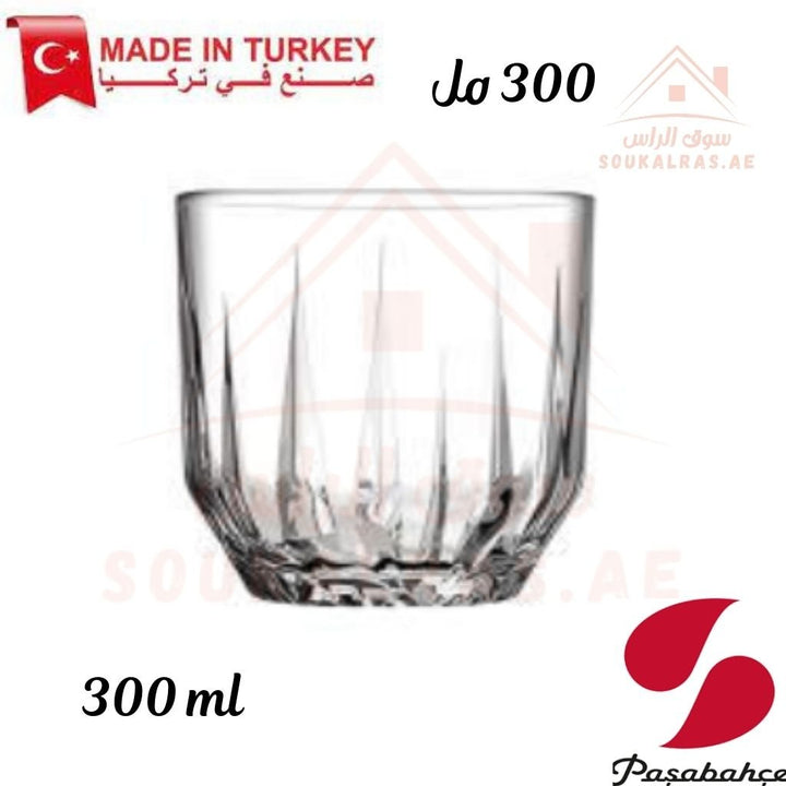 Paşabahçe ECHO 6 - Piece Versatile Use Glass Tumbler Set 300 ml |Lightweight & Sturdy – Comfortable grip - Premium Drinkware for Home. - Souk Al Ras