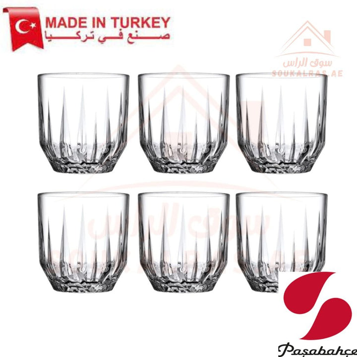 Paşabahçe ECHO 6 - Piece Versatile Use Glass Tumbler Set 300 ml |Lightweight & Sturdy – Comfortable grip - Premium Drinkware for Home. - Souk Al Ras