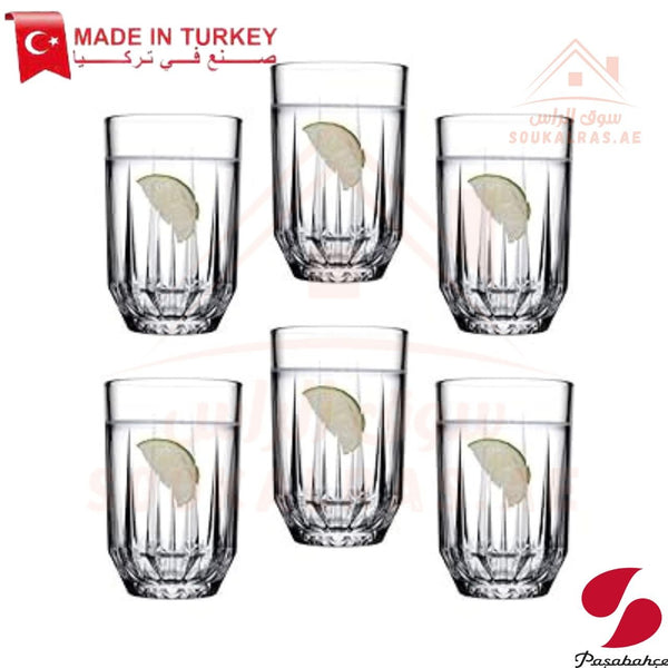 Paşabahçe ECHO 6 - Piece Versatile Use Glass Tumbler Set 350 ml |Lightweight & Sturdy – Comfortable grip - Premium Drinkware for Home. - Souk Al Ras