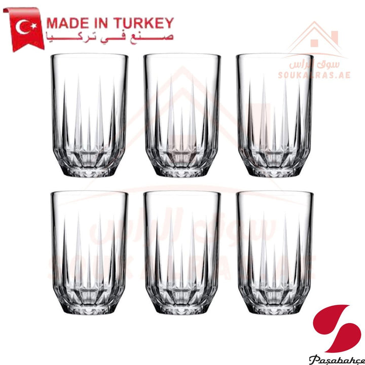 Paşabahçe ECHO 6 - Piece Versatile Use Glass Tumbler Set 350 ml |Lightweight & Sturdy – Comfortable grip - Premium Drinkware for Home. - Souk Al Ras