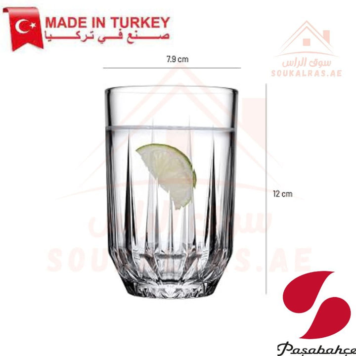 Paşabahçe ECHO 6 - Piece Versatile Use Glass Tumbler Set 350 ml |Lightweight & Sturdy – Comfortable grip - Premium Drinkware for Home. - Souk Al Ras