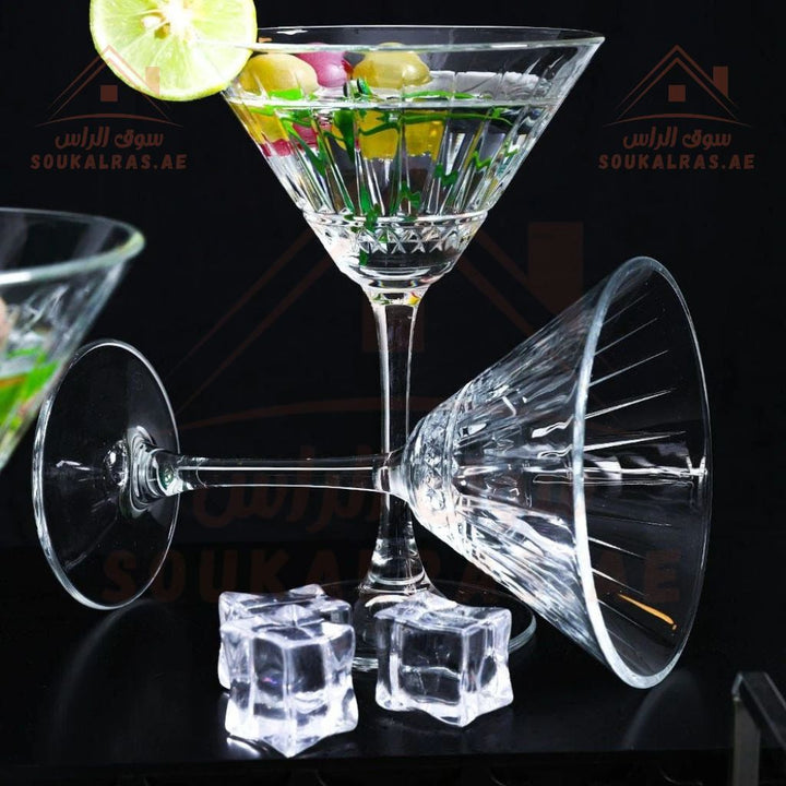 Pasabahce Elysia Coupe Glass 220 ml - 4 Piece Set| Elegant Crystal - Cut Design for Cocktails & Desserts. - Souk Al Ras