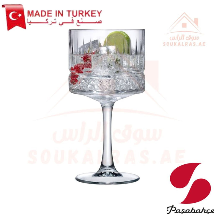 Pasabahce Elysia Coupe Glass 500 ml - 4 Piece Set| Elegant Crystal - Cut Design for Cocktails & Desserts. - Souk Al Ras