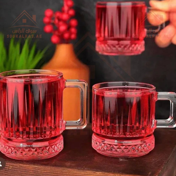 Pasabahce Elysia Glass Mug Set Perfect Capacity 250 ml - 2 Piece - Versatile Use | Elegant Tempered Glass Design - Souk Al Ras