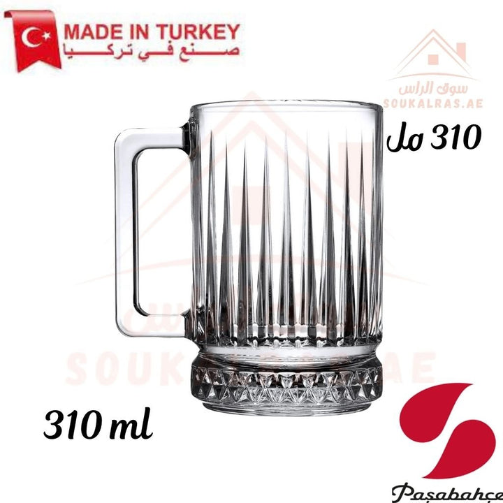 Pasabahce Elysia Glass Mug Set Perfect Capacity 310 ml - 2 Piece - Versatile Use | Elegant Tempered Glass Design. - Souk Al Ras